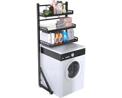 Thuys – Verstelbar Opbergrek – 3 Laags – Multifunctioneel Opbergsysteem – Ruimtebesparend Organizer Rek – Wasruimte Organizer – Hoogte Verstelbaar – Zwart