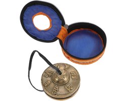 Tibetaanse klokken - Meditatie klokkenspel - Spirituele oefening - Zuiver koper - 6.5 cm doorsnede - Goudkleurig