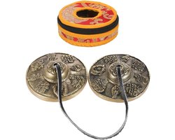 Tibetaanse Tingsha Bel - Meditatie Klokjes - Spirituele Beoefening - Zuiver Resonant Geluid - 6.5 cm Diameter - Messing