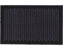 Tica Copenhagen - Polyamide deurmat - 90x60 cm - Dot design black/grey