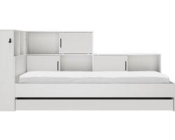 Tienerbed Erwann Wit met opbergruimte - 90x200