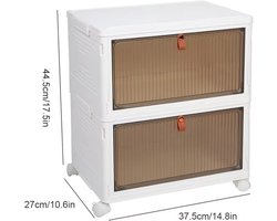 Tier Opvouwbare Opbergdoos met Deksel Opvouwbare Opslag Schoenen Rack Organisatoren Huishoudelijke Organizer Box met Wielen