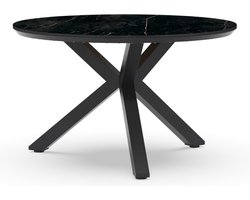 Tierra Outdoor Tuintafel Orbital Marble - Ronde Tuintafel - Aluminium en Trespa - Marmerlook - Ø120cm