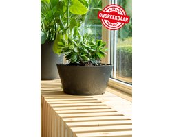 TierraVerde Kunststof Bloempot Rond – Ø 30 cm x H 15 cm – Voor binnen en buiten – Zwart – Eco-Friendly en Duurzame Bloembak/Plantenpot – 100% Gerecycleerd Rubber
