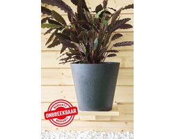 TierraVerde Kunststof Bloempot Rond – Ø 40 cm x H 38 cm – Voor binnen en buiten – Zwart – Eco-Friendly en Duurzame Bloembak/Plantenpot – 100% Gerecycleerd Rubber