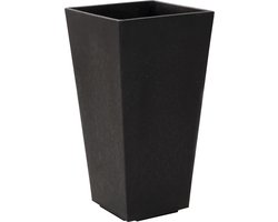 TierraVerde Kunststof Bloempot Vierkant – 26x26x50 cm (LxBxH) – Ø 26 cm - Voor binnen en buiten – Zwart – Eco-Friendly en Duurzame Bloembak/Plantenpot - 100% Gerecycleerd Rubber