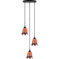Tiffany Kroonluchter Lovely Flower Red 3 - Art Deco Trade