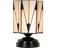 Tiffany lage tafellamp zwart met French Art Deco - Art Deco Trade