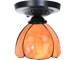 Tiffany plafonnière zwart met Tulipa - Art Deco Trade