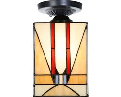 Tiffany plafonnière zwart met Tuschinski Triangle - Art Deco Trade