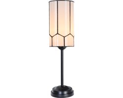 Tiffany slanke tafellamp zwart met Gatsby - Art Deco Trade