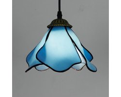 Tiffany-stijl plafondlamp blauw – glas-in-lood – vintage-Belle's product