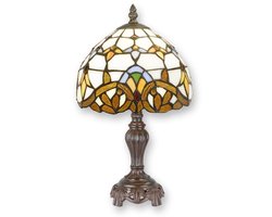 Tiffany tafel lamp TA1464132 hoogte 37 cm - A TIFFANY STYLE TABLE LAMP met echt glas