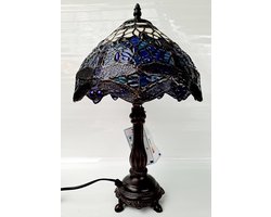 Tiffany tafel lamp TA1545372 hoogte 43 cm - A TIFFANY STYLE TABLE LAMP met echt glas