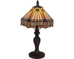 Tiffany tafellamp Art Deco - Ø 20 cm - Glas in lood - Warm licht - Klassiek | RORUVERA