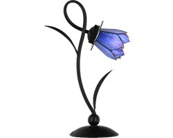 Tiffany Tafellamp Lovely ''Blue Lotus'' - Art Deco Trade