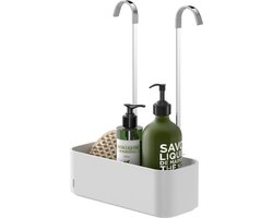 Tiger 2-Store - Doucherek zonder boren – ophangbaar doucherekje voor douchekraan – 25 cm – douchemand badkamer – Wit