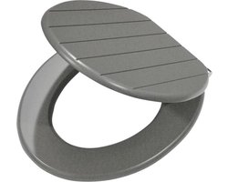 Tiger Baya - WC bril - Toiletbril met deksel - Soft close - MDF - Grijs