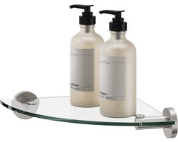 Tiger Boston - Hoekplank 25 cm - Zonder boren - Planchet - Boren of lijmen - RVS geborsteld