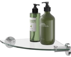 Tiger Boston - Hoekplank 25 cm - Zonder boren - Planchet - Boren of lijmen - RVS gepolijst