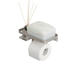 Tiger Caddy - Wc rolhouder met planchet 24 cm - RVS geborsteld