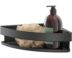 Tiger Carv - Doucherek - Hoekrek - Douchemand hoek 21 cm - Zonder boren - Boren of lijmen - Zwart