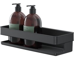 Tiger Carv - Doucherek zonder boren – Douchemand wand – Zwart – 28 cm – Doucherekje met klikmechanisme