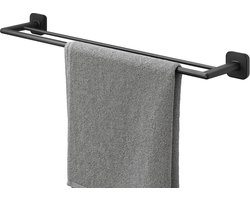 Tiger Carv - Handdoekrek dubbel 65,2 cm - Zonder boren - Boren of lijmen - Zwart