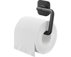 Tiger Carv - Wc rolhouder zonder klep - Toiletrolhouder - Zonder boren - Boren of lijmen - Zwart