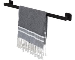 Tiger Colar - Handdoekrek 60 cm - Zonder te boren - Zelfklevend 3M tape - Zwart