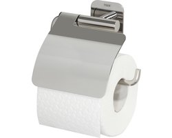 Tiger Colar - Wc rolhouder met klep - Zonder te boren - Toiletrolhouder zelfklevend - RVS gepolijst