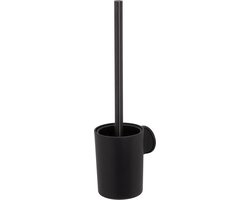 Tiger Tune - Toiletborstel met houder - Zonder boren - Zelfklevend 3M tape - Zwart metaal geborsteld / Zwart - Gunmetal black