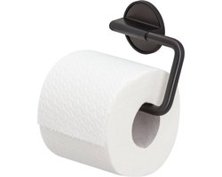 Tiger Tune - Wc rolhouder zonder boren - Toiletrolhouder - Zelfklevend 3M tape - Zwart metaal geborsteld / Zwart - Gunmetal black