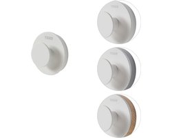 Tiger Urban - Handdoekhaak klein (1x) - Zonder boren - Zelfklevend 3M tape - 2 decorringen - Wit
