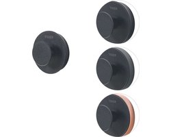 Tiger Urban - Handdoekhaak klein (1x) - Zonder boren - Zelfklevend 3M tape - 2 decorringen - Zwart