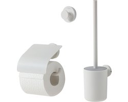 Tiger Urban Toiletaccessoireset - Toiletborstel met houder - Toiletrolhouder met klep - Haak – Wit