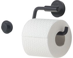 Tiger Urban - Toiletrolhouder zonder klep (1x) - inclusief Handdoekhaak klein (1x) - Zwart