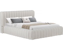 "Tignes" stoffen tweepersoonsbed met opbergruimte - 140 x 190 cm - Beige