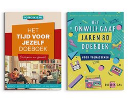 Tijd voor Jezelf + Onwijs Gaaf Jaren 80 Doeboek - voor volwassenen - puzzelen, hersenkrakers, escapespellen/detectives, spelletjes - brievenbus cadeau