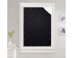 Tijdelijke verduisteringsgordijnen, gordijn voor raam, reis, draagbare, verstelbare zuignappen, zonwerende gordijnen, thermisch geïsoleerde gordijnen voor berging/kelder, zwart, 198*130cm, 1 st. - Cyslmuk®