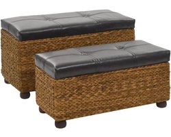 Tijdloos 2-delig Bankstel van Zeegras - Comfortabele Zitbank en Opbergruimte