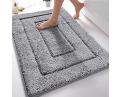 Tijdloze Grijze Badmat - Zachte, Waterabsorberende Microvezel Mat voor Douche, Bad en Toilet