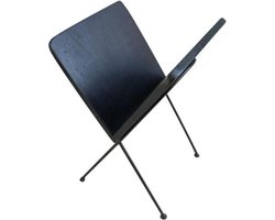 Tijdschriften rek zwart mangohout met zwart staal 30x30x52cm