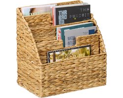 tijdschriftenhouder - 41 x 40 x 25 cm - 4 vakken - waterhyacint