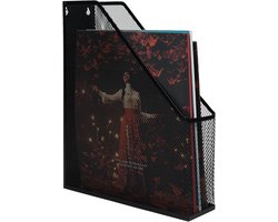 Tijdschriftenhouder - Krantenbak Lectuurbak - Papierwerk Organiseren - Wandmontage Mogelijk - 255 x 75 x 32 cm - Zwart