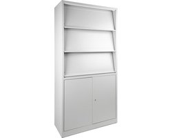 Tijdschriftenkast 195x100x42cm met onderkast Zwart