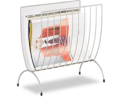 tijdschriftenrek - 35 x 34 x 18 cm - metaal - zilver
