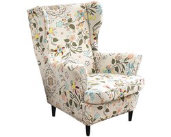 Tijgerprint Fauteuilhoes – Elastische Beschermhoes voor Oorfauteuil met Hoge Rug & Armleuningen