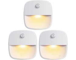 TIKKENS® Nachtlampje met Bewegingssensor - 3 Stuks - LED Kastverlichting en Trapverlichting met Sensor - Draadloos op Batterij