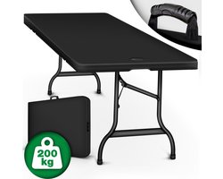 Tillvex- Buffettafel -zwart Inklapbare tuintafel - kunststof -180x75 cm